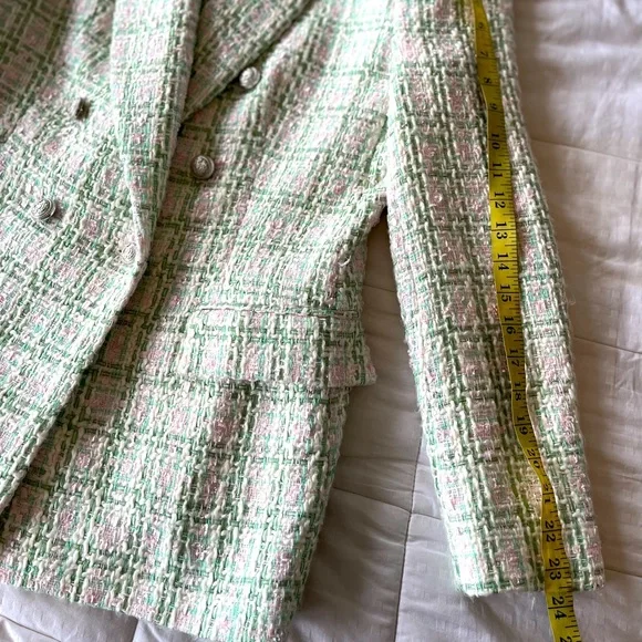 SOLD 💟 ZARA Double-breasted Textured Weave Size Large - Picture 12 of 16